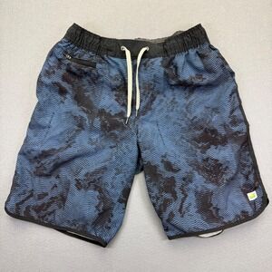 Vuori‎ Mens Blue Black Wavy Stripe Board Shorts Swim Trunks Size S 28 Waist READ